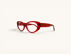 Anteojos ópticos Acetato rojo vino cat-eye vista lateral - Retro Class Rojo - Fibra Eyewear