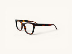Anteojos ópticos Acetato carey rojizo vista 3/4 - Cateye Class Carey - Fibra Eyewear