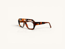 Anteojos ópticos acetato carey vista 3/4 - Angular Class Carey - Fibra Eyewear