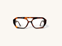 Anteojos ópticos acetato carey vista frontal - Angular Class Carey - Fibra Eyewear