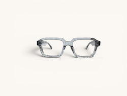 Anteojos ópticos acetato cristal vista frontal - Bloque Class Cristal - Fibra Eyewear