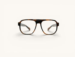 Anteojos ópticos acetato carey oscuro vista frontal - Piloto Class Carey Oscuro - Fibra Eyewear