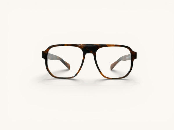 Anteojos ópticos acetato carey oscuro vista frontal - Piloto Class Carey Oscuro - Fibra Eyewear