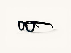 Anteojos ópticos de acetato premium negro mate vista lateral - Bloque Acetato Negro Mate - Fibra Eyewear