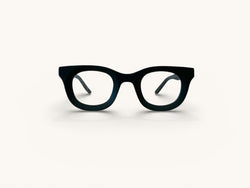 Anteojos ópticos acetato negro mate vista frontal - Bloque Acetato Negro Mate - Fibra Eyewear