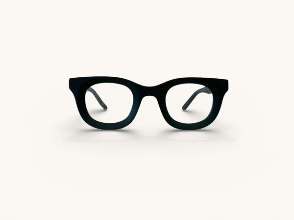 Anteojos ópticos acetato negro mate vista frontal - Bloque Acetato Negro Mate - Fibra Eyewear
