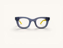 Anteojos ópticos acetato índigo vista frontal - Bloque Acetato Índigo - Fibra Eyewear