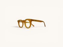 Anteojos ópticos de acetato premium miel vista lateral - Gogo Premium Miel - Fibra Eyewear