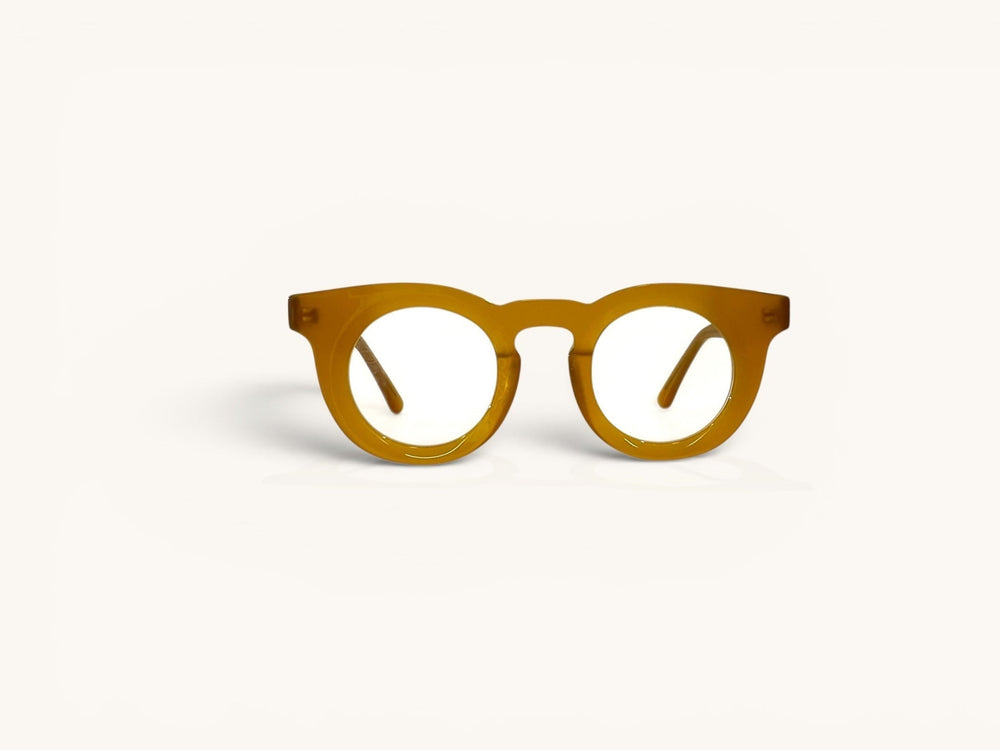 Anteojos ópticos premium miel vista frontal - Gogo Premium Miel - Fibra Eyewear