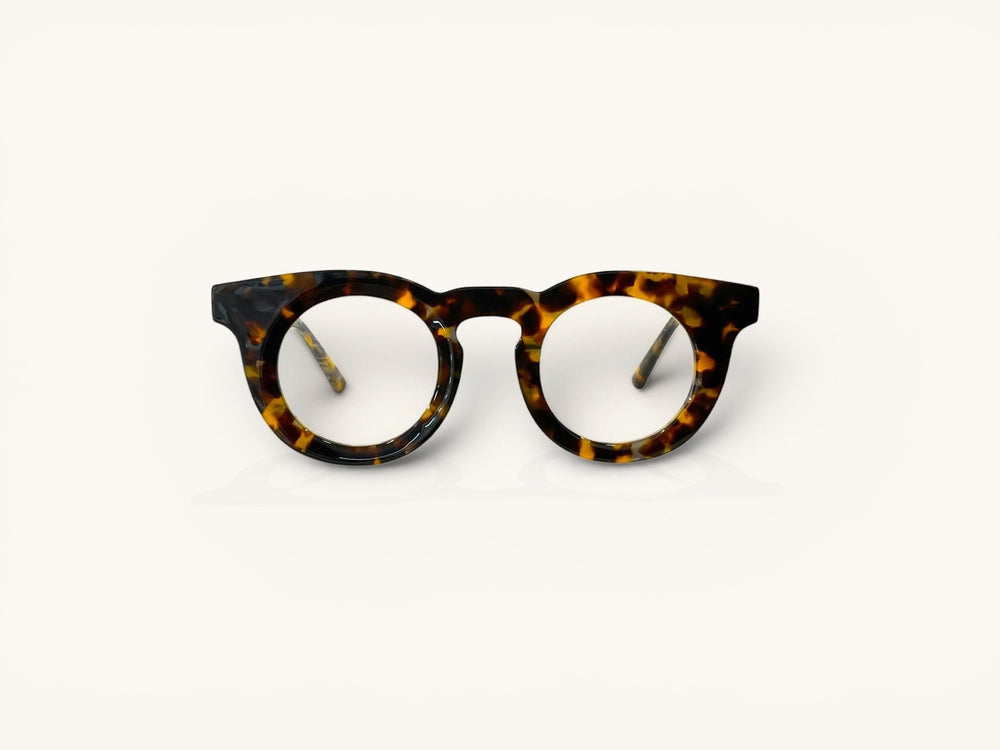 Anteojos ópticos premium tortoise vista frontal - Gogo Premium Tortoise - Fibra Eyewear