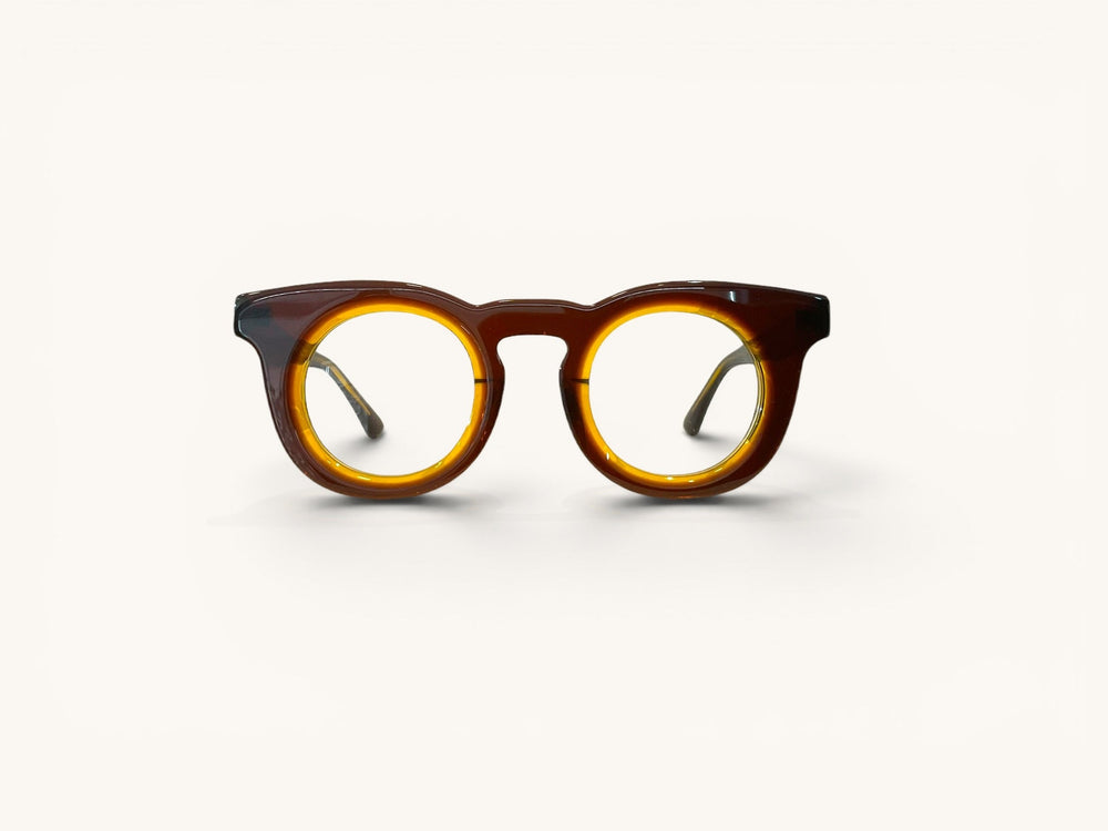 Anteojos ópticos premium chocolate ámbar vista frontal - Gogo Premium Chocolate Ámbar - Fibra Eyewear