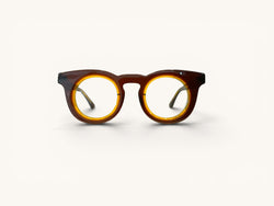 Anteojos ópticos premium chocolate ámbar vista frontal - Gogo Premium Chocolate Ámbar - Fibra Eyewear