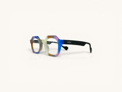 Anteojos ópticos de acetato premium multicolor pastel vista lateral - Prisma Acetato Multicolor - Fibra Eyewear