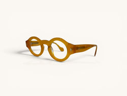 Anteojos ópticos de acetato premium miel vista lateral - Ovo Acetato Miel - Fibra Eyewear