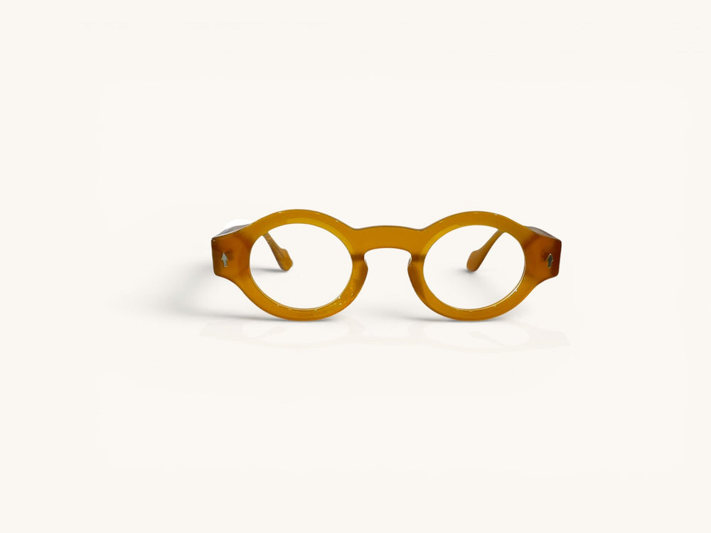 Anteojos ópticos acetato miel vista frontal - Ovo Acetato Miel - Fibra Eyewear