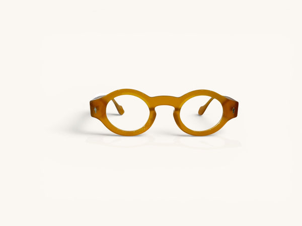 Anteojos ópticos acetato miel vista frontal - Ovo Acetato Miel - Fibra Eyewear