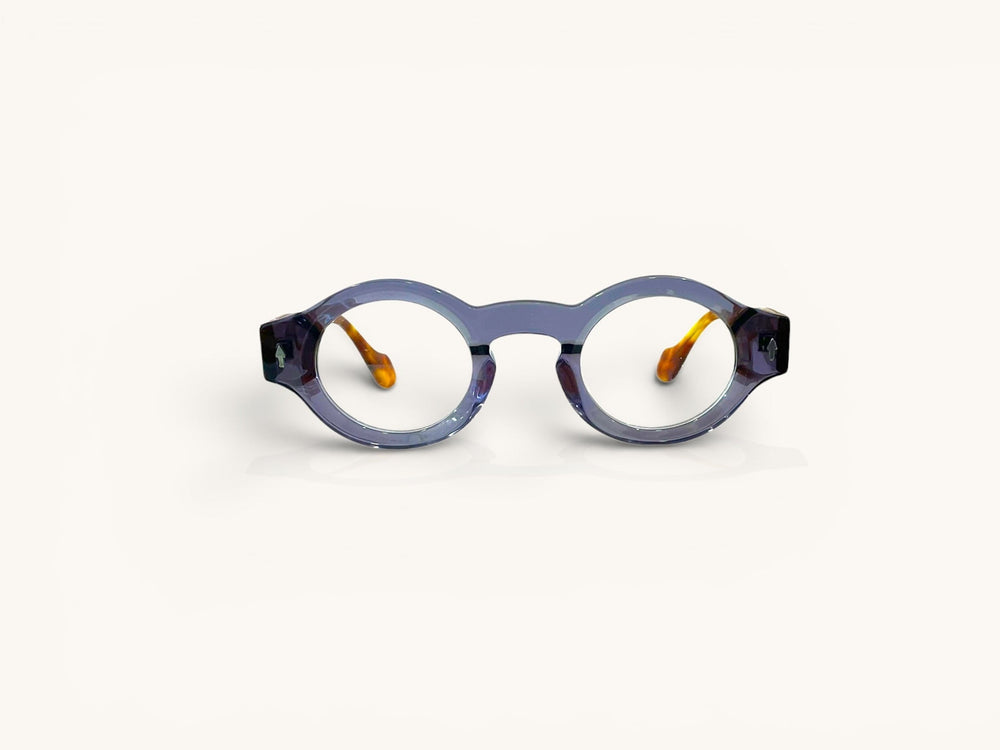 Anteojos ópticos acetato cristal gris vista frontal - Ovo Acetato Cristal Gris - Fibra Eyewear
