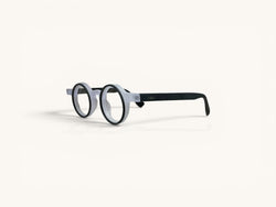 Anteojos ópticos de acetato premium gris perla / negro vista lateral - Aro Acetato Perla - Fibra Eyewear