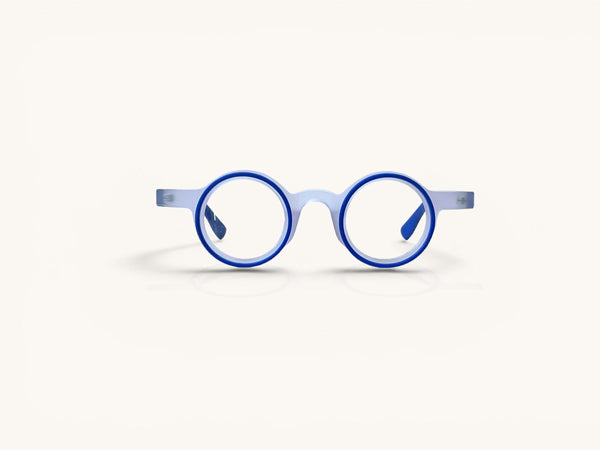 Anteojos ópticos acetato azul vista frontal - Aro Acetato Azul - Fibra Eyewear