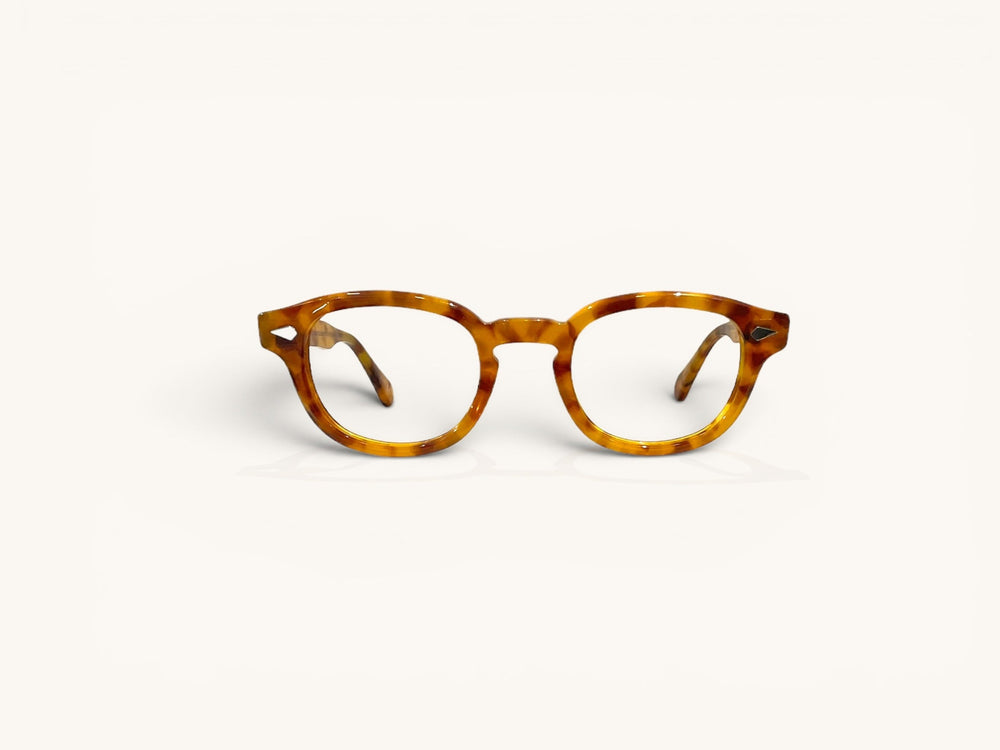 Anteojos ópticos acetato miel vista frontal - Retro Class Miel - Fibra Eyewear
