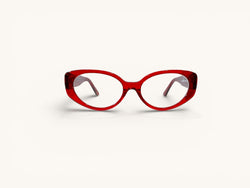 Anteojos ópticos acetato rojo vista frontal - Retro Class Rojo - Fibra Eyewear