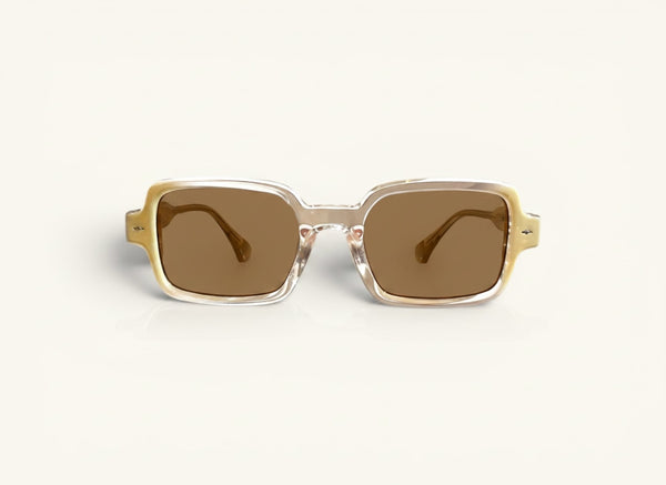 Lentes de sol TR-90 amarillo rosado vista frontal - Retro TR-90 Amarillo Rosado Sol - Guacamayo
