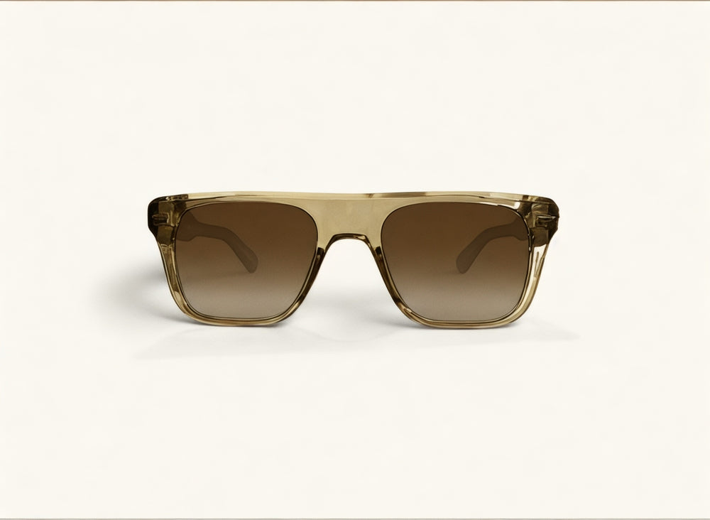 Lentes de sol TR-90 ámbar vista frontal - Retro TR-90 Ámbar Sol - Guacamayo