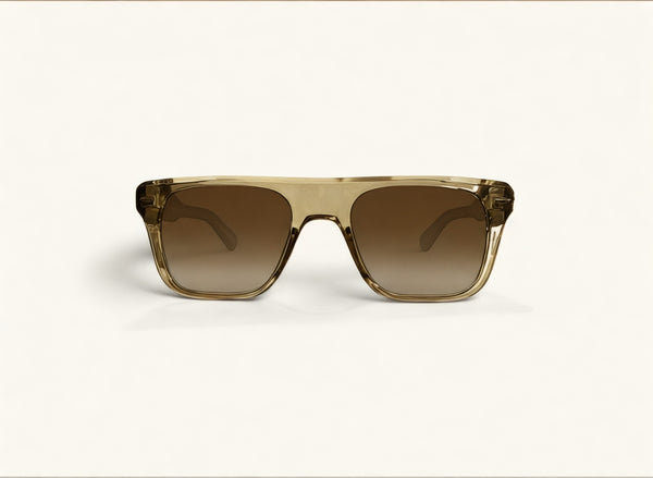 Lentes de sol TR-90 ámbar vista frontal - Retro TR-90 Ámbar Sol - Guacamayo